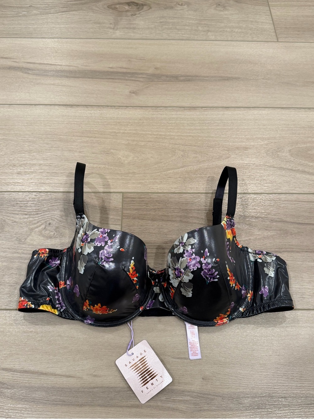 Savage X Fenty Women's Padded Balconette Bra Night Blooms Size 42D NWT